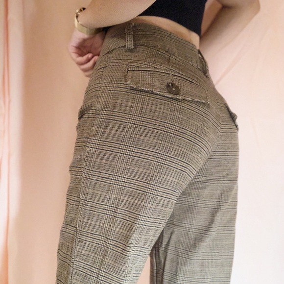 BROWN HOUNDSTOOTH STRAIGHT LEG DALIA TROUSERS - Picture 2 of 4